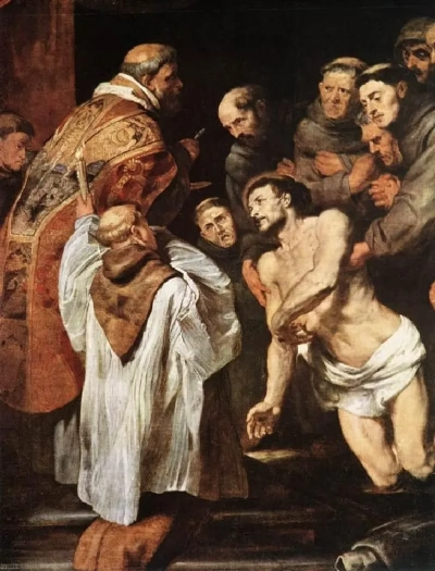La última comunión de Francisco de Asís (detalle)