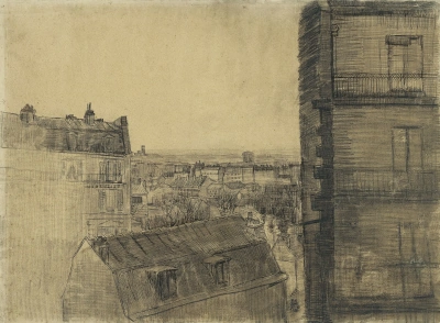 La vista desde el apartamento en la Rue Lepic