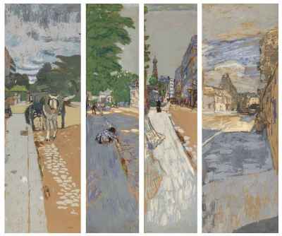 Las calles de parís. Paneles de henri bernstein
