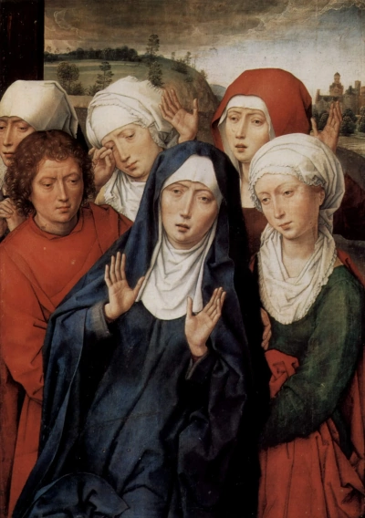 Las mujeres que llevaban mirra y San Juan. Díptico de Granada. La parte derecha.
