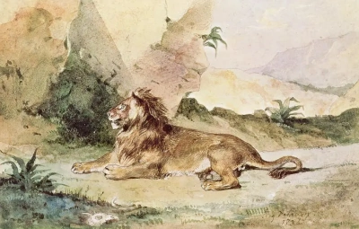 León en el desierto