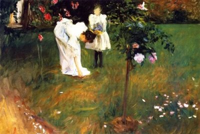 Lucia y Kate Millet en el jardín.