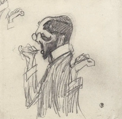 M.A. Kuzmin en el desayuno. Dibujos animados