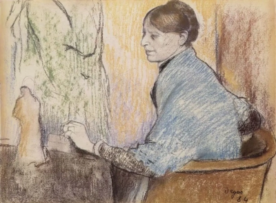 Madame Henri Ruard con una figura de Tanagra