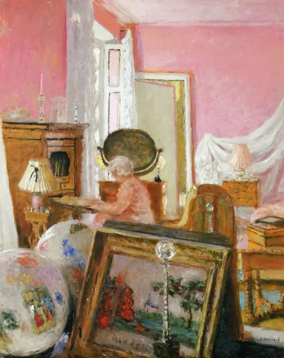 Madame Hessel en su habitación en chateau-de-Pegamento