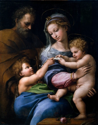 Madonna con una rosa (Sagrada Familia con Juan el Bautista)