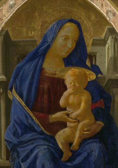 Madonna y el Niño con ángeles. Fragmento de un políptico para la iglesia de Santa Maria del Carmine en Pisa.