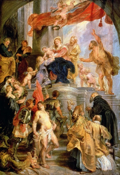 Madonna y el niño con santos