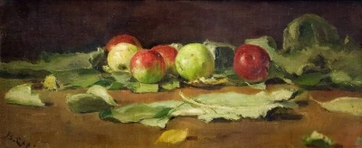 Manzanas y hojas