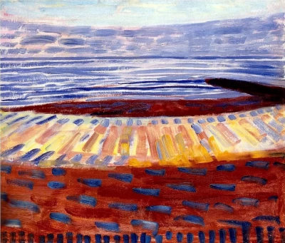Mar después de la puesta del sol.