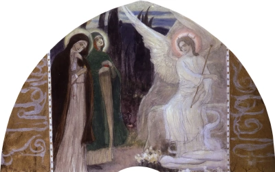 Mirra-esposas en el Santo Sepulcro (Resurrección de Cristo)