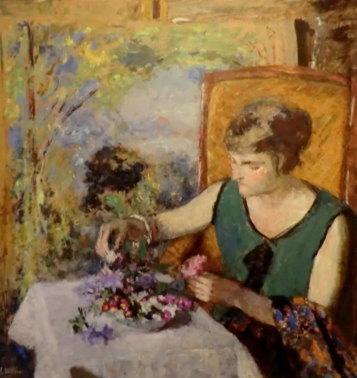 Mujer con flores.