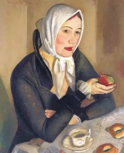 Mujer con manzanas