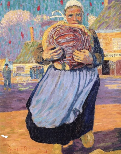 Mujer con pan.