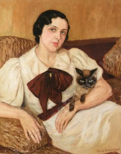 Mujer con un gato
