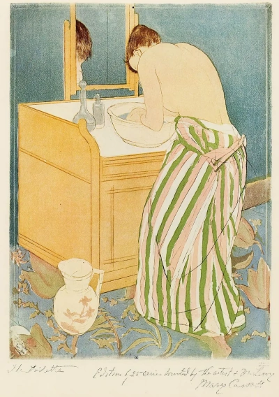 Mujer lavándose