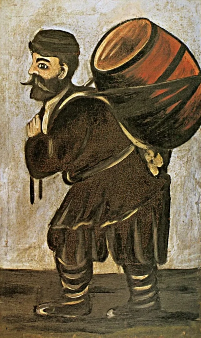 Mush with the barrel. Right part of a diptych.