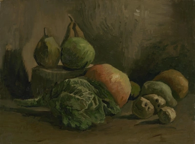 Naturaleza muerta con verduras y frutas