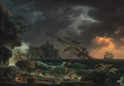 Naufragio durante una tormenta