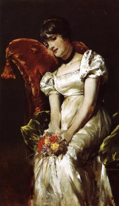 Niña con flores.