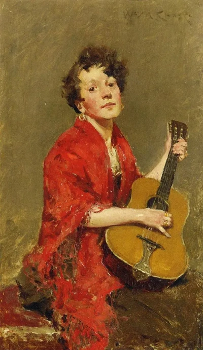 Niña con guitarra.
