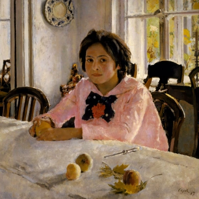 Niña con melocotones (Retrato de Vera Mamontova)