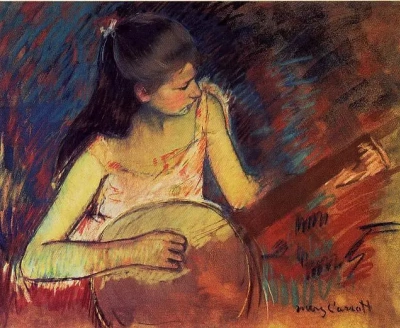 Niña con un banjo