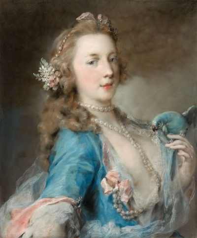 Niña con un loro