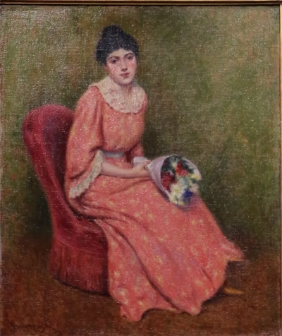 Niña con un ramo