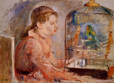 Niña y loro