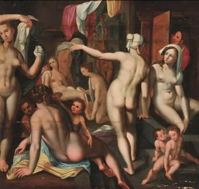 Niñas y niños en el baño