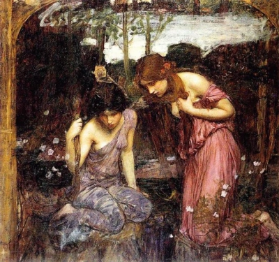 Ninfas encuentran la cabeza de Orfeo. Boceto