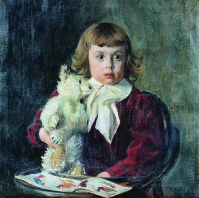 Niño con un osito de peluche