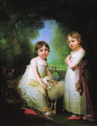 Niños con cordero