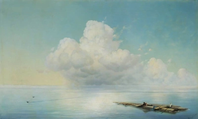Nube sobre el mar tranquilo