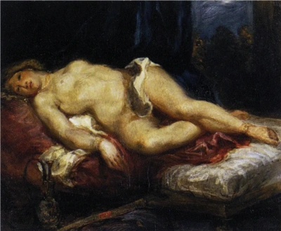 Odalisca recostada en el sofá