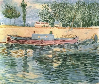 Orilla del Sena con un barco