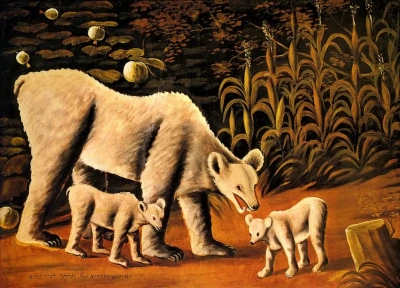 Oso con sus oseznos