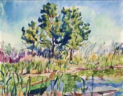 Paisaje con barcas