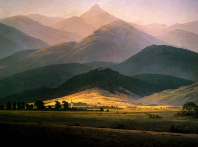 Paisaje con majestuosas montañas.