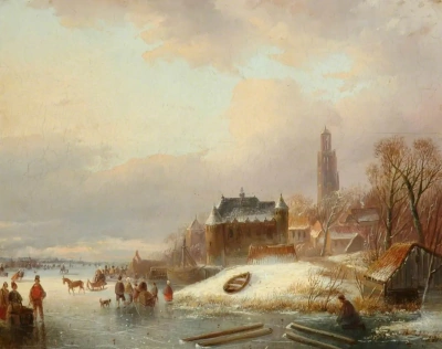 Paisaje de invierno en Holanda.