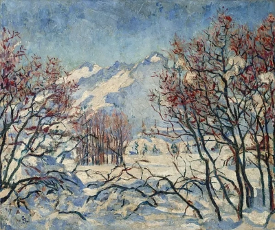 Paisaje de invierno en la alta Engadina