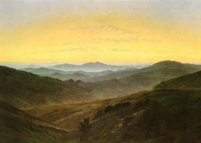 Paisaje de montaña estilo bohemio