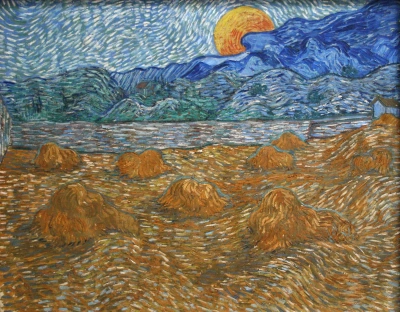 Paisaje nocturno con luna creciente