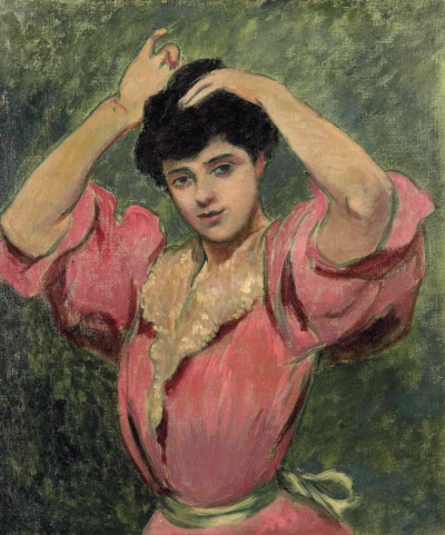 Peinando mujer