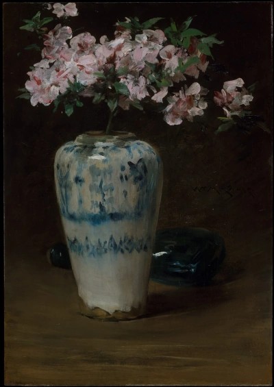 Pink Azaleas in a Chinese Vase
