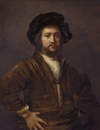 Portrait of a Man with Hand on Chest.