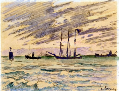 Puerto con velero