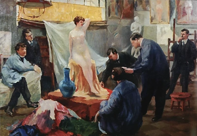 Puesta en escena en el taller de I.E. Repin