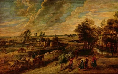 Retorno de los campesinos del campo.